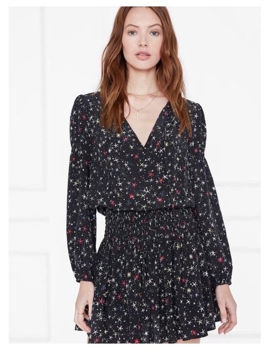 Anine Bing Dresses & Skirts - Anine Bing Martha Silk Star Printed Dress Black Small